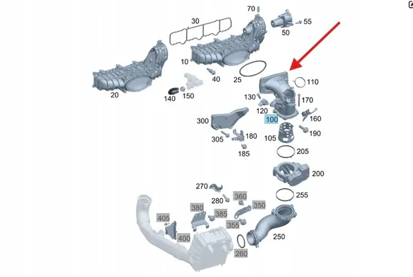 Ansaugkrümmerbogen Diesel OM651 Mercedes OE A6510904000 image 2