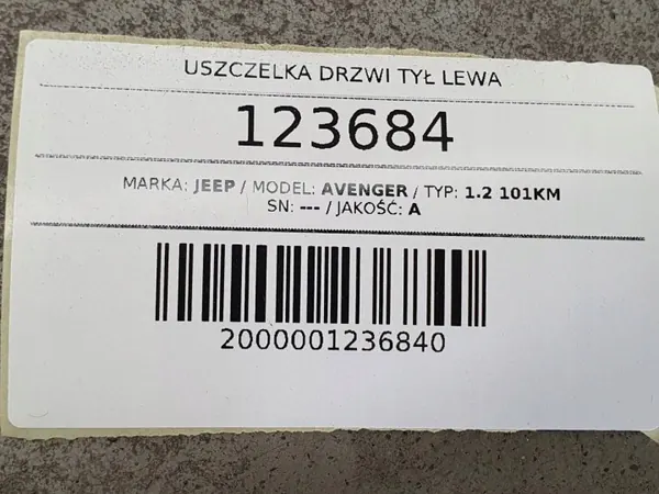 Junta puerta trasera izquierda OEM AUST123684 Jeep Avenger image 4