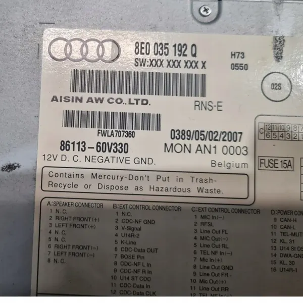 Radio Navigation OEM 8E0035192Q Audi A4 B7 D'origine image 3
