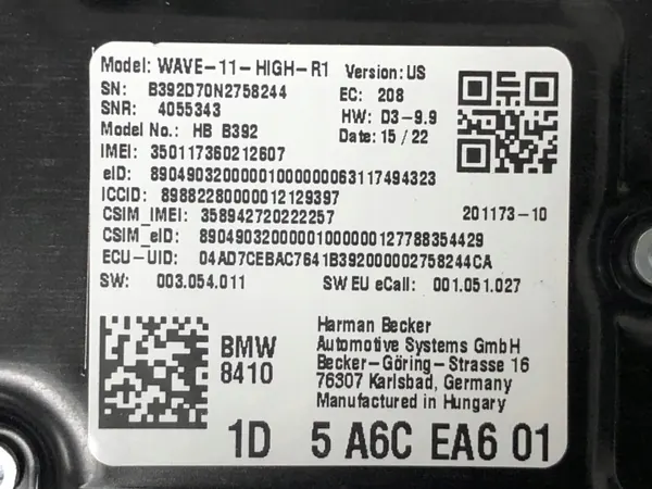 Telematikstyrenhet OEM 84105A6CDF3 för BMW i4 G26 image 7