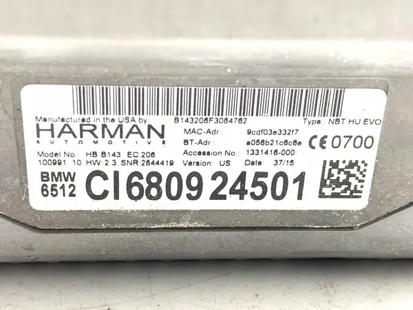 Rádio de Navegação BMW F30 6809245 11-18 Multimédia, Estéreo image 5