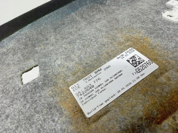 Plafonnier BMW 7 G11 M-Package OEM 7422548 Alcantara Noir image 8