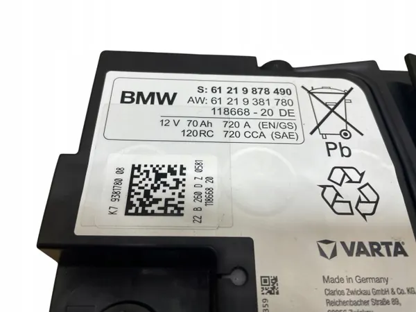 AGM-Batterie OEM 9878490 12V 70Ah 720A BMW image 4