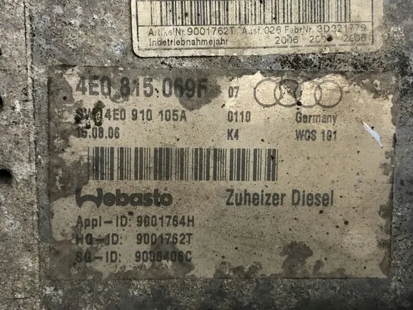 Riscaldamento Webasto Audi A8 D3 4E0815069F image 5