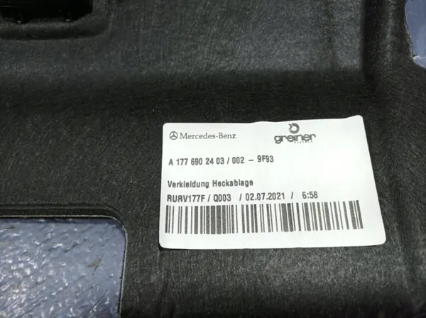 Estante maletero trasero Mercedes A1776902403 para W177 Sedán image 5