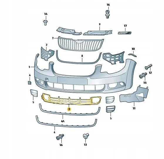Griglia di ventilazione anteriore Skoda OE 3T0853677 9B9 image 6
