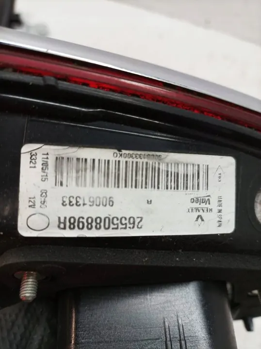 Lámpara Trasera Derecha Maletero Renault Kadjar I (2015- ) 265508898R image 3