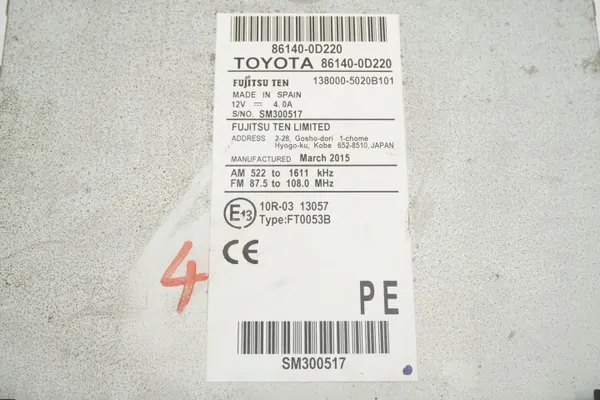 OEM 86140-0D220 Radio Navigatie voor Toyota Yaris III image 9