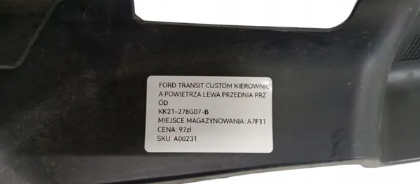 KK21-278G07-B Ford Transit Custom Mola de Ar Esquerda Dianteira image 3