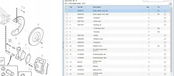 Vorderer linker Bremssattel VOLVO S60 II 2.0L 36000151 image 7