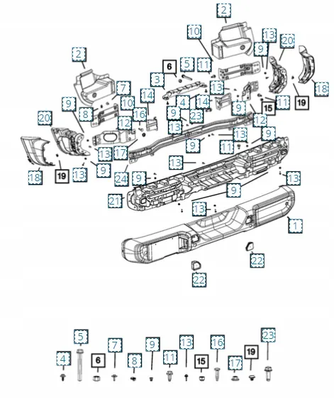 OEM 68335618AC Achterbumperbevestiging Jeep Wrangler JL image 4