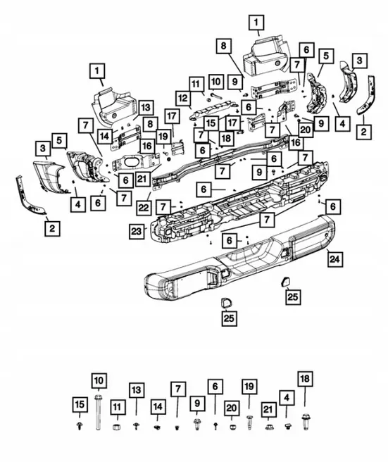 Hinterer Stoßfängerhalter rechts OEM 68349548AA Jeep Wrangler JL image 4
