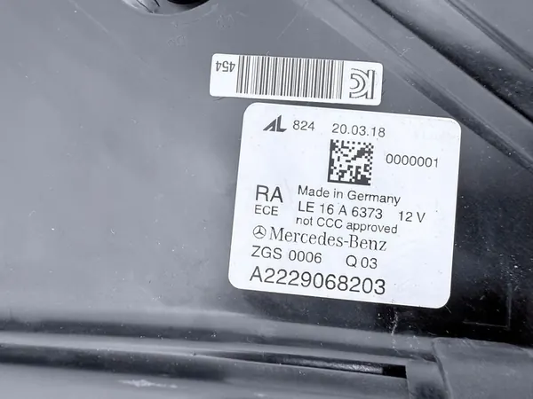 Rechter voorlicht Mercedes-Benz S W222 2019 image 6