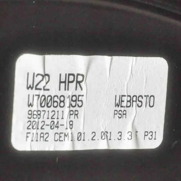 Toit ouvrant OEM W70068195 pour Peugeot 508 SW 2012 image 4