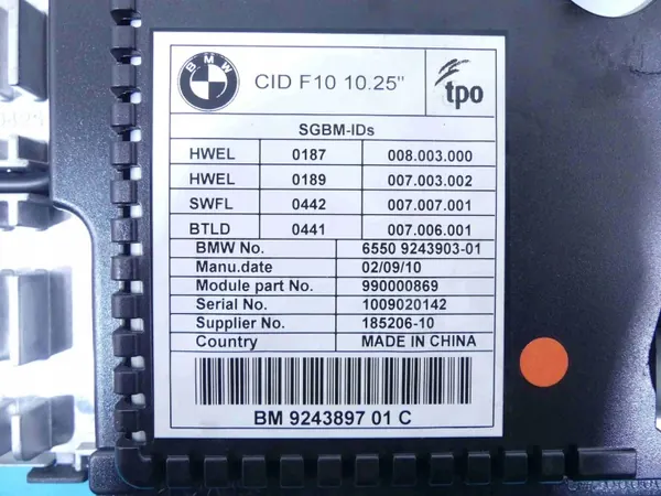 BMW F10 F11 Display Bildschirm OEM 924389701C image 5
