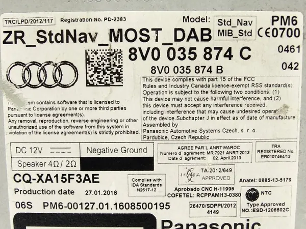 Audi A3 S3 8V Radio-Panel OEM 8V0035874C image 7