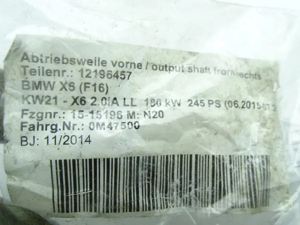 BMW X6 F16 Rolamento Roda Dianteira OEM 196_B image 3
