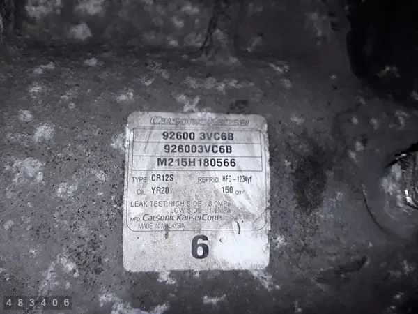 Compressore AC Nissan Pulsar 2016 926003vc6b image 2