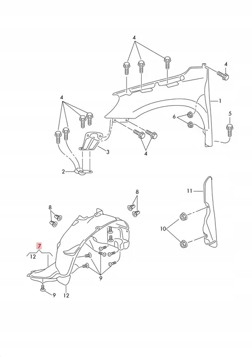 SKODA YETI LIFT Front Right Wheel Arch Cover 5L0809962B image 2