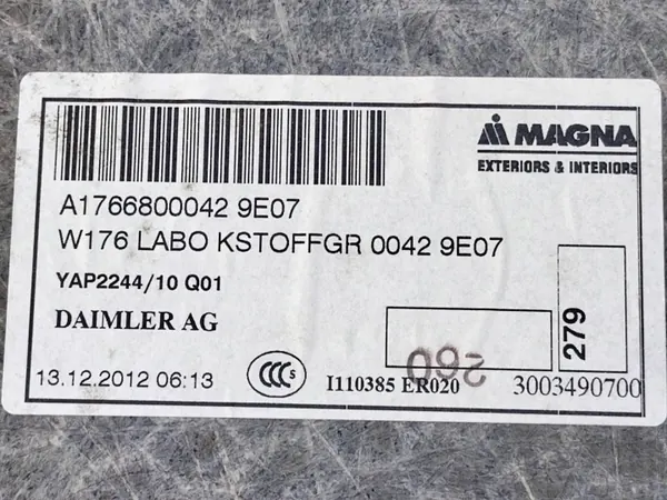 Kofferbakmat OEM A176680004240 Mercedes A-Klasse image 4