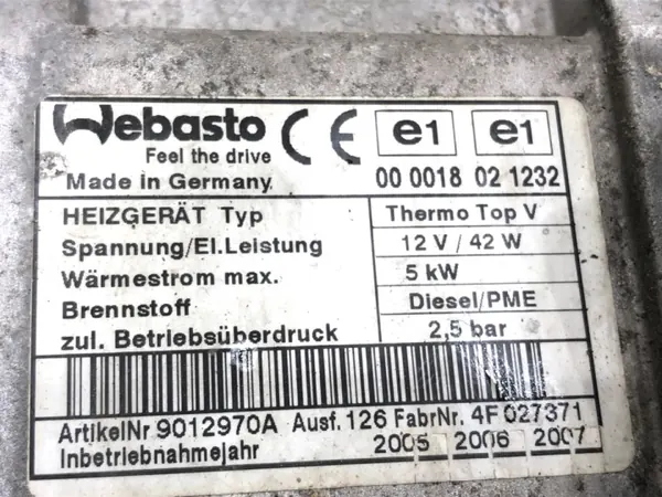 OEM LORK-327-17119 Webasto voor VW Touran 1.9 2003-2010 image 5
