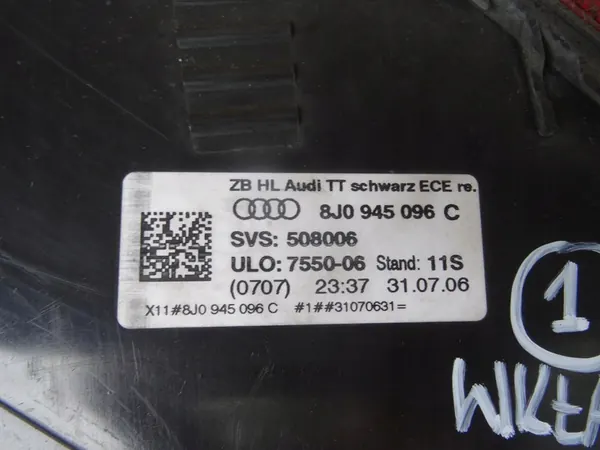 AUDI TT 8J 06- Luz Trasera Derecha Cereza Oscura 8J0945096C image 10