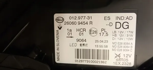 Vasen Etuvalo Renault Captur Lift 2017 LED 260609454R image 10