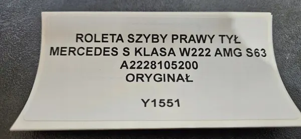 OEM A2228105200 Oikea Takaikkunaverho Mercedes S-Sarja image 8