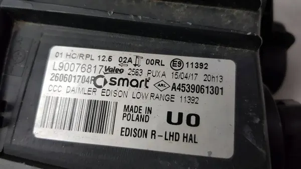 Rechter voorlamp Smart ForFour W453 A4539061301 image 9