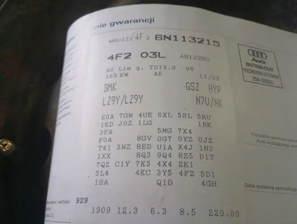 Motor 3.0 TDI Audi A6 C6 VW Phaeton OEM BMK image 2