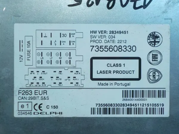 Radio CD Fiat Doblo II 1.6 M-JET OEM 7355608330 image 3