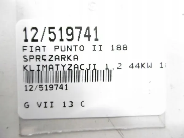 Compressore aria condizionata FIAT PUNTO II 1.2 16V OEM 592475900 image 5