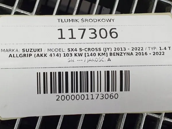 Mittel-Schalldämpfer OEM AUST117306 für Suzuki SX4 S-Cross image 6