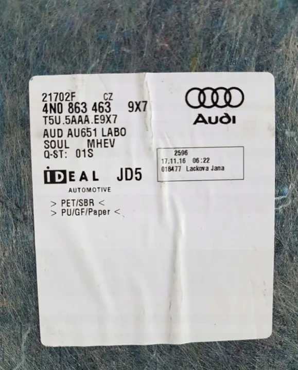 Tapete de porta-malas Audi A8 D5 OEM 4N0863463 9X7 image 5