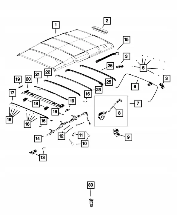 Pehmeä Katto Kisko Oikea OEM 68294286AD Jeep Wrangler JL 2O image 3