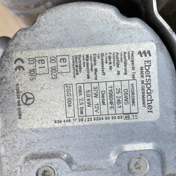 OEM 6394461729 Webasto apulämmitys Mercedes Vianolle image 3