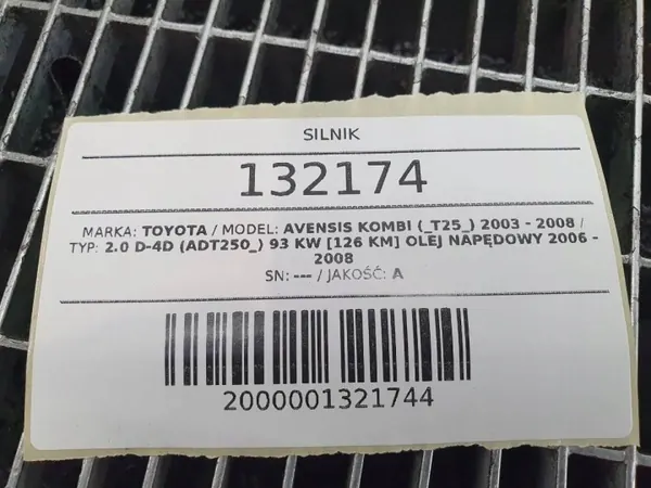 Kompletter Motor OEM 1AD-FTV 2.0 D-4D 126PS image 8