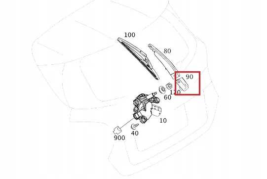 MERCEDES Achterruitenwisserarmcover OE image 2