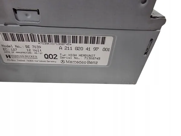 Mercedes W211 Video-navigointi OEM A2118204197 image 3