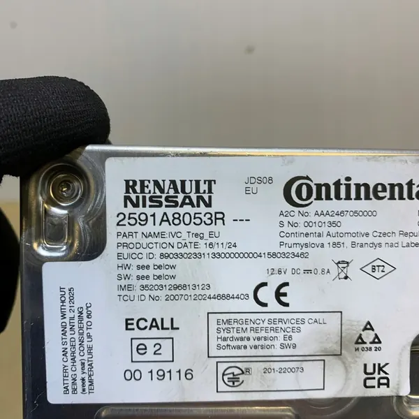 MÓDULO ECALL RENAULT TRAFIC III IV LIFT 2591A8053R image 2