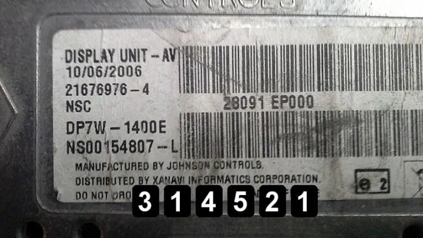 Écran d'affichage Nissan Navara OEM 21676976 - Occasion image 4