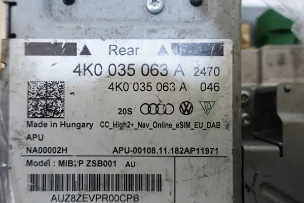 Módulo Navegação Audi MIB2 OEM 4K0035063A image 8