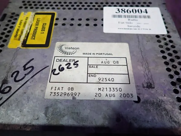 Fiat Stilo Radio OEM 735296997 - Visteon CD-soitin image 9