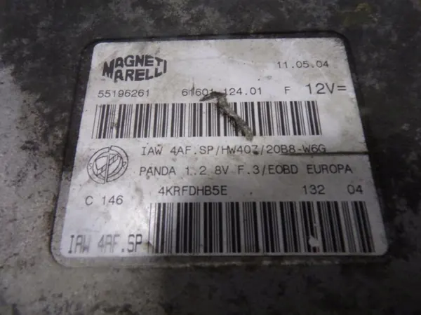 FIAT PANDA II 1.1 8V Unidade de Controle do Motor 55196261 image 2