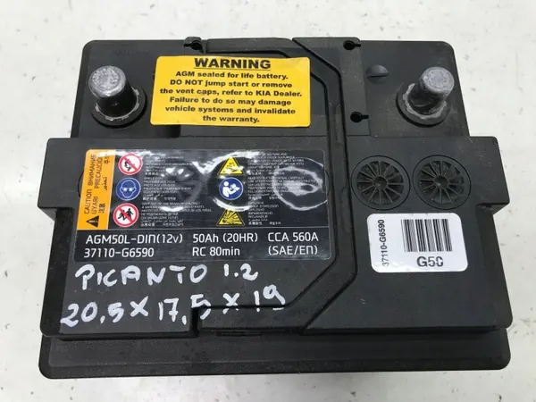 Batterie AGM OEM 37110-G6590 50Ah 560A - Occasion image 6