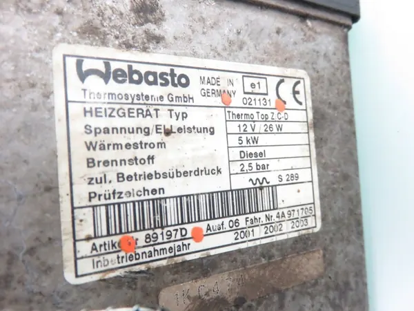Calefactor Webasto OEM 021131 para Alfa Romeo 166 image 4