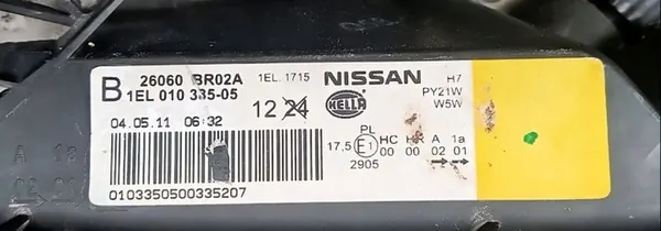 Nissan Qashqai I J10 Lift Etuvalo Vasemmalle Oikealle 26010BR02A 26060BR02A image 6