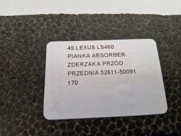 Espuma absorbedora parachoques delantero Lexus LS460 OEM 52611-50091 image 6