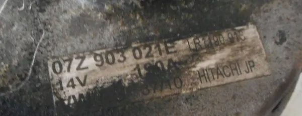 Volkswagen Touareg I Audi Q7 4L Vaihtovirtageneraattori 07Z903021E image 5