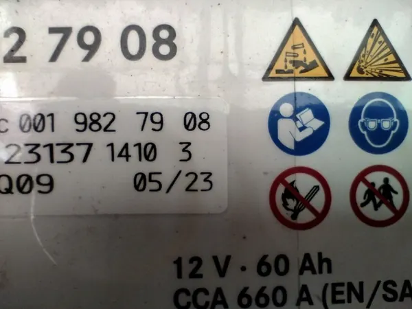 Batterie AGM Mercedes OEM A0019827908 60Ah 660A image 4
